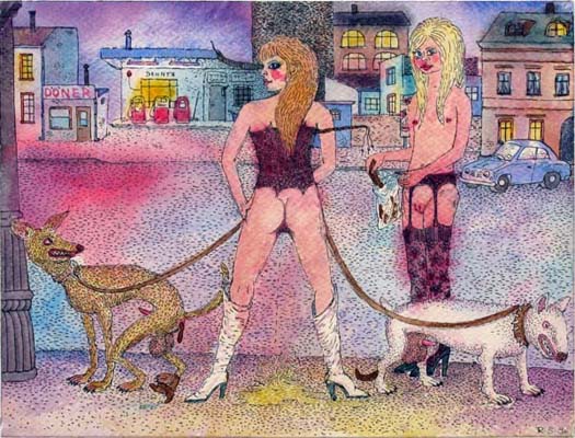 Gassi gehen, 1996, 23 x 32 cm
